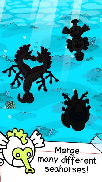 Seahorse Evolution: Sea Mutant (Сиходеволюция) МОД/Взлом [Деньги, Монеты и Меню MOD] Screenshot 3