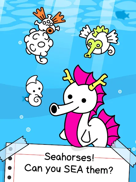 Seahorse Evolution: Sea Mutant (Сиходеволюция) МОД/Взлом [Деньги, Монеты и Меню MOD] Screenshot 5