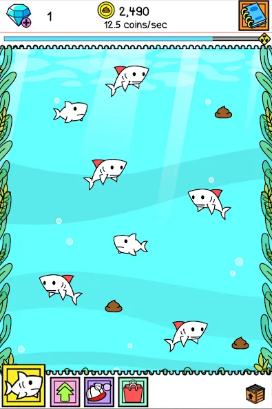 Shark Evolution: Idle Game (Шарк Эволюшн) МОД/Взлом [Бесконечные деньги, Монеты и Мега MOD] Screenshot 5