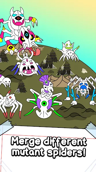 Spider Evolution: Idle Game (Спайдер Эволюшн) МОД/Взлом [Много денег, Монет и Все открыто] Screenshot 3