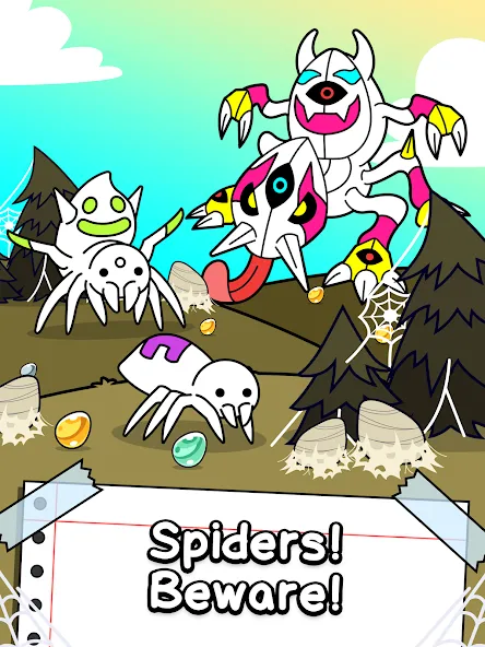 Spider Evolution: Idle Game (Спайдер Эволюшн) МОД/Взлом [Много денег, Монет и Все открыто] Screenshot 5