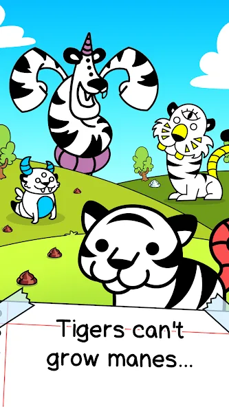Tiger Evolution Idle Wild Cats (Тигровая эволюция дикие кошки) МОД/Взлом [Меню, Бесконечные монеты и Открытые уровни] Screenshot 1