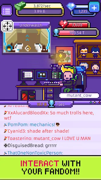 xStreamer: Idle Simulator Game (хСтример) МОД/Взлом [Деньги, Монеты и Меню MOD] Screenshot 4