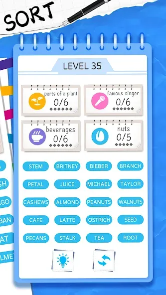 Word Sort: Association Connect (Соннект Колорс) МОД/Взлом [Много монет, Открытые уровни и Мега MOD] Screenshot 2