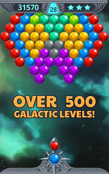 Bubble Shooter Space (Бубль шутер спейс) МОД/Взлом [Много монет, Открытые уровни и Мега MOD] Screenshot 1