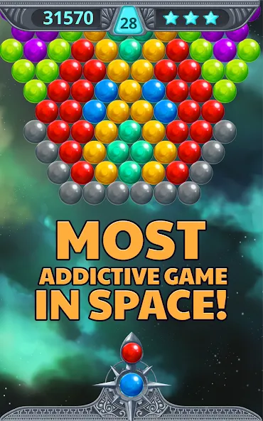 Bubble Shooter Space (Бубль шутер спейс) МОД/Взлом [Много монет, Открытые уровни и Мега MOD] Screenshot 2