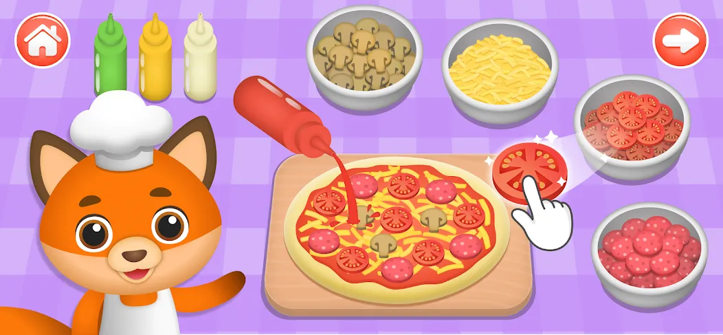 Kids Cooking Games 2+ Year Old МОД/Взлом [Меню, Бесконечные монеты и Открытые уровни] Screenshot 2