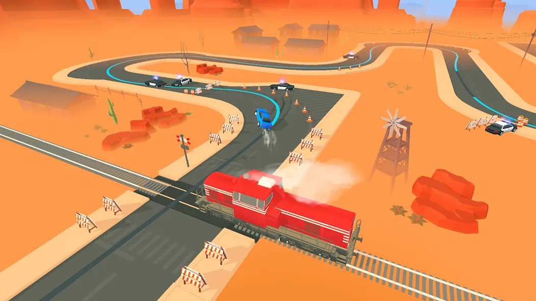 Line Race: Police Pursuit (Лайн Рейс) МОД/Взлом [Меню, Бесконечные монеты и Открытые уровни] Screenshot 1