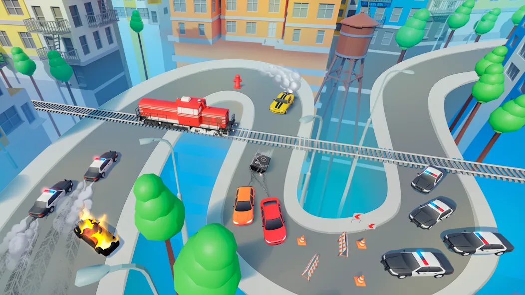 Line Race: Police Pursuit (Лайн Рейс) МОД/Взлом [Меню, Бесконечные монеты и Открытые уровни] Screenshot 2