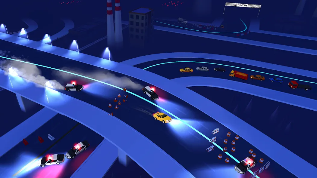 Line Race: Police Pursuit (Лайн Рейс) МОД/Взлом [Меню, Бесконечные монеты и Открытые уровни] Screenshot 3