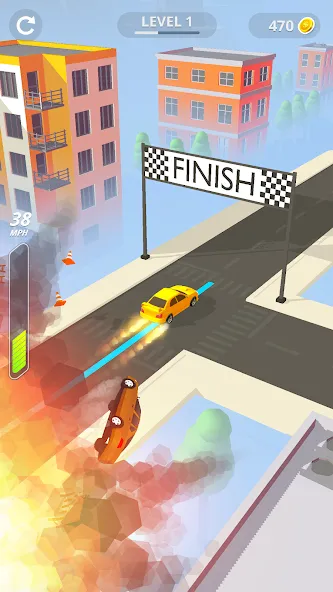 Line Race: Police Pursuit (Лайн Рейс) МОД/Взлом [Меню, Бесконечные монеты и Открытые уровни] Screenshot 4