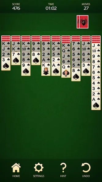 Spider Solitaire: Card Game (Спайдер Солитер) МОД/Взлом [Все открыто, Дополнительные деньги и Меню MOD] Screenshot 5