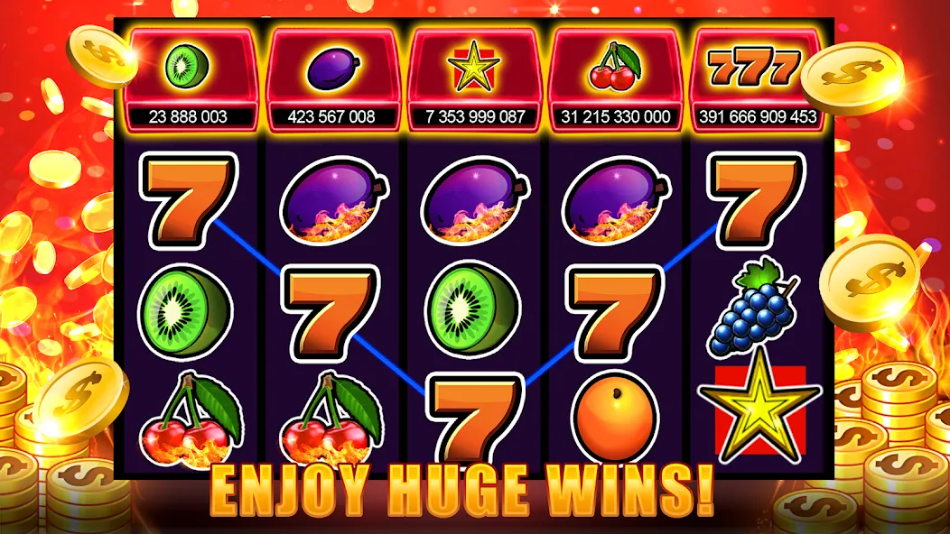 Slots 777 - Slot Machine Games МОД/Взлом [Меню, Бесконечные монеты и Открытые уровни] Screenshot 2