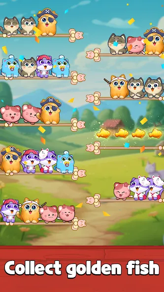 Cat Sort Puzzle: Cute Pet Game МОД/Взлом [Много денег, Монет и Все открыто] Screenshot 3