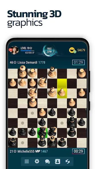 Chess Online МОД/Взлом [Деньги, Монеты и Меню MOD] Screenshot 1