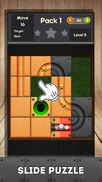 Rolling ball - slide puzzle МОД/Взлом [Меню, Бесконечные монеты и Открытые уровни] Screenshot 2