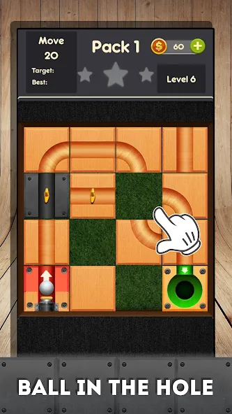 Rolling ball - slide puzzle МОД/Взлом [Меню, Бесконечные монеты и Открытые уровни] Screenshot 3