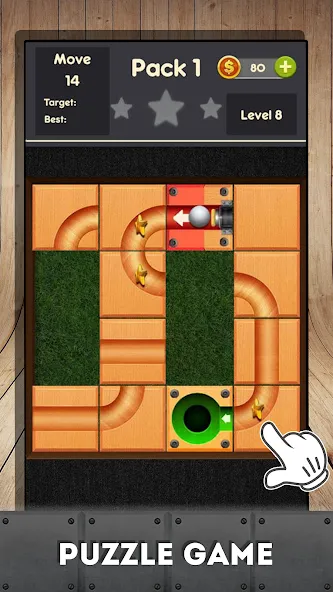 Rolling ball - slide puzzle МОД/Взлом [Меню, Бесконечные монеты и Открытые уровни] Screenshot 4