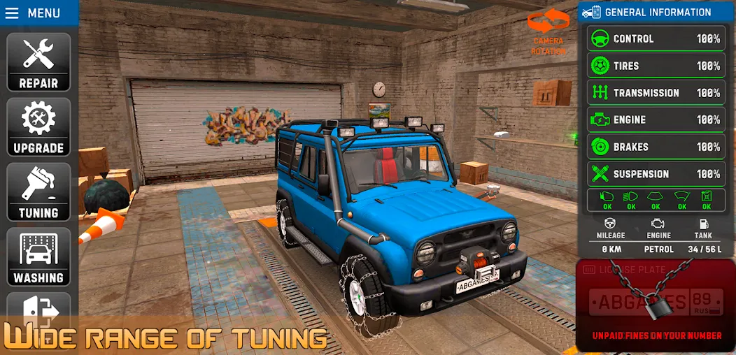 Russian Car Driver Uaz Hunter МОД/Взлом [Меню, Бесконечные монеты и Открытые уровни] Screenshot 4