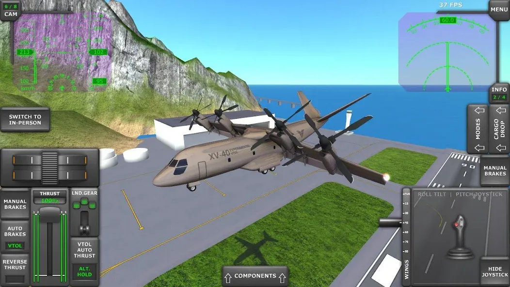 Turboprop Flight Simulator (Турбовинтовой симулятор полета 3D) МОД/Взлом [Деньги, Монеты и Меню MOD] Screenshot 4