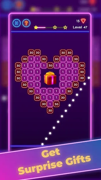 Brick Breaker - Neon Bricks МОД/Взлом [Много монет, Открытые уровни и Мега MOD] Screenshot 2