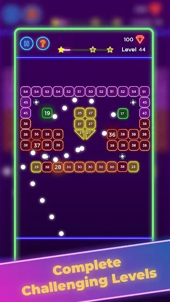Brick Breaker - Neon Bricks МОД/Взлом [Много монет, Открытые уровни и Мега MOD] Screenshot 4