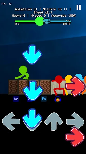 Beat Fight Stickman Full Week (Анимация 1 Полный Мод) МОД/Взлом [Деньги, Монеты и Меню MOD] Screenshot 4