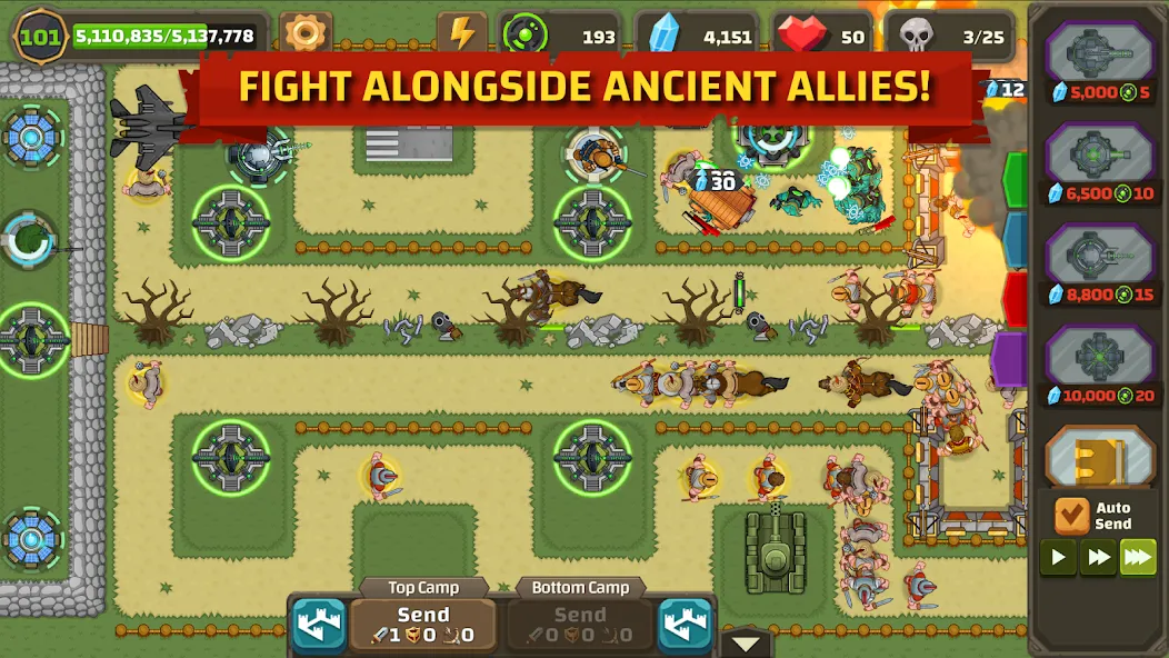 Ancient Allies Tower Defense (Аншент Эллайес Тауэр Дефенс) МОД/Взлом [Деньги, Монеты и Меню MOD] Screenshot 4