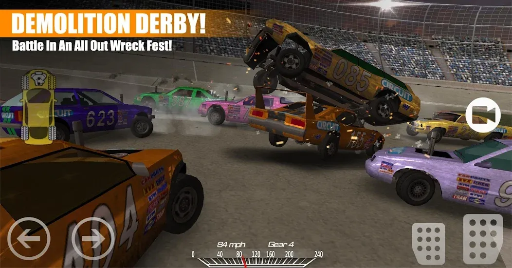 Demolition Derby 2 (Демолиция Дерби 2) МОД/Взлом [Меню, Бесконечные монеты и Открытые уровни] Screenshot 1
