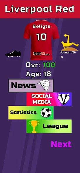 Football Career Sim (Футбольный Карьерный Симулятор) МОД/Взлом [Все открыто, Дополнительные деньги и Меню MOD] Screenshot 2