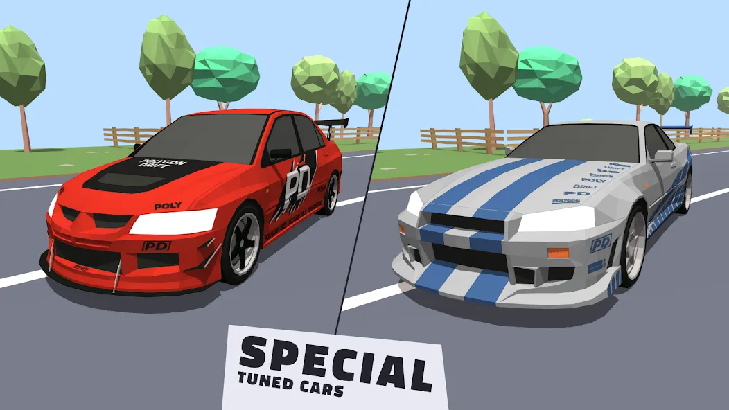 Polygon Drift: Traffic Racing (Полигон Дрифт) МОД/Взлом [Все открыто, Дополнительные деньги и Меню MOD] Screenshot 1