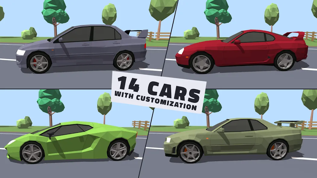 Polygon Drift: Traffic Racing (Полигон Дрифт) МОД/Взлом [Все открыто, Дополнительные деньги и Меню MOD] Screenshot 2