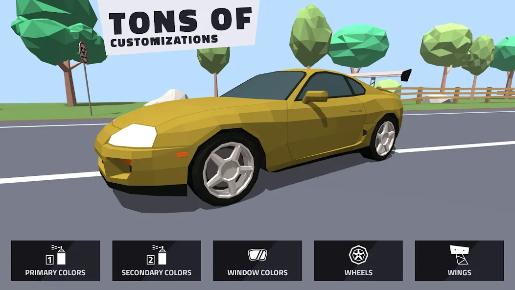 Polygon Drift: Traffic Racing (Полигон Дрифт) МОД/Взлом [Все открыто, Дополнительные деньги и Меню MOD] Screenshot 4