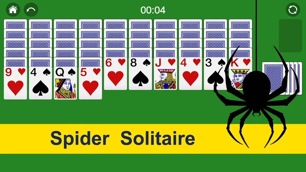 Spider Solitaire Card Game Fun МОД/Взлом [Меню, Бесконечные монеты и Открытые уровни] Screenshot 1