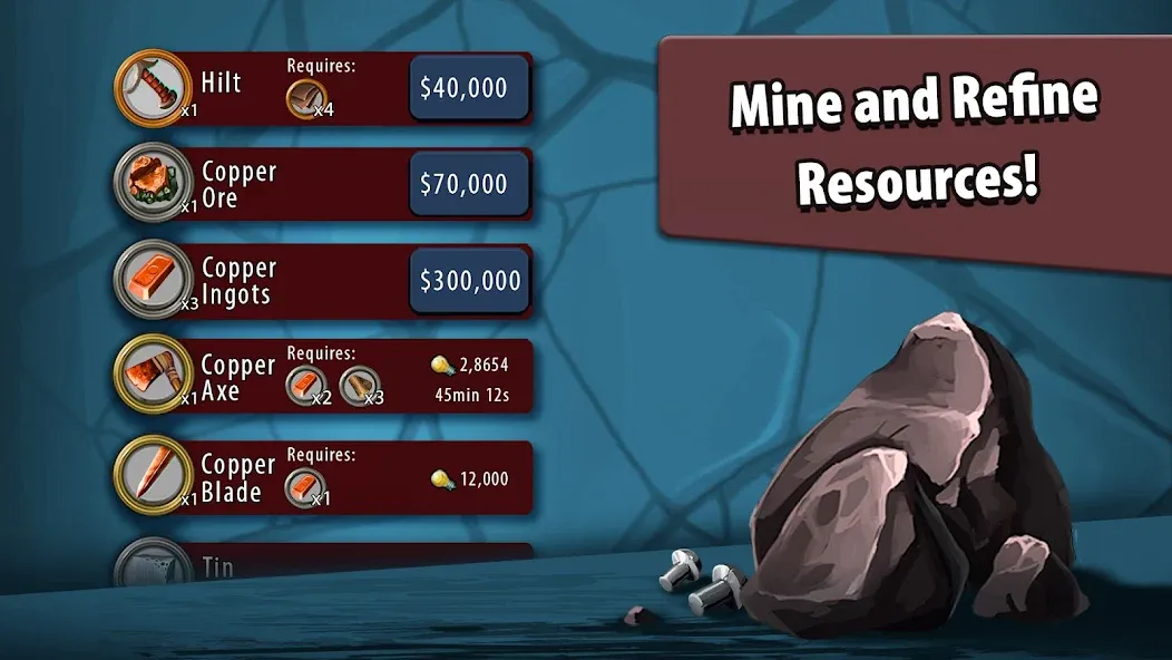 Crafting Idle Clicker МОД/Взлом [Бесконечные деньги, Монеты и Мега MOD] Screenshot 2