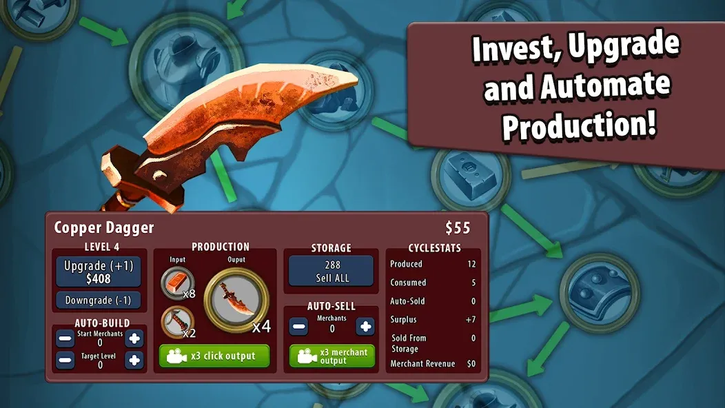 Crafting Idle Clicker МОД/Взлом [Бесконечные деньги, Монеты и Мега MOD] Screenshot 3