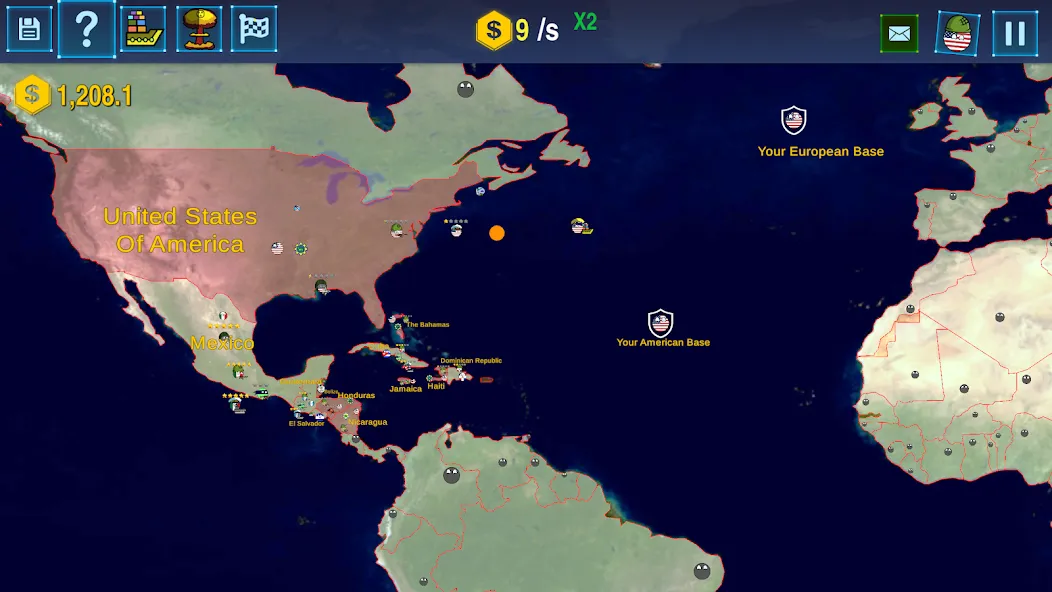 Countryballs: World War Simula (Кантриболс) МОД/Взлом [Деньги, Монеты и Меню MOD] Screenshot 1