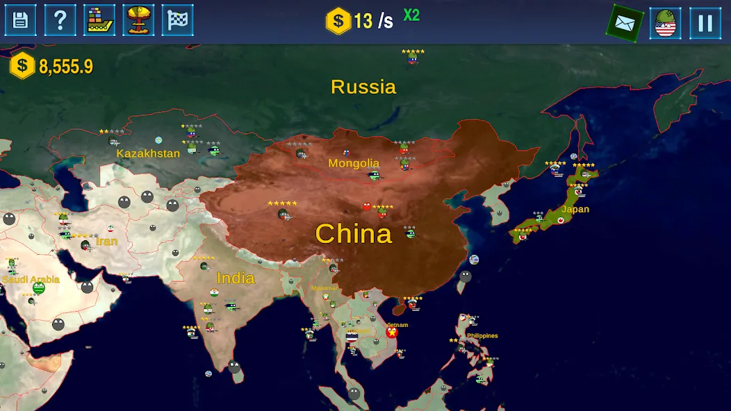 Countryballs: World War Simula (Кантриболс) МОД/Взлом [Деньги, Монеты и Меню MOD] Screenshot 4