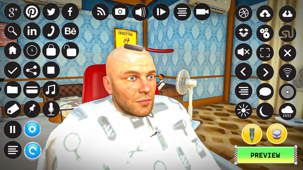 Barber Shop Hair Cut Sim Games (Барбершоп игры на подстригание волос) МОД/Взлом [Много денег, Монет и Все открыто] Screenshot 1