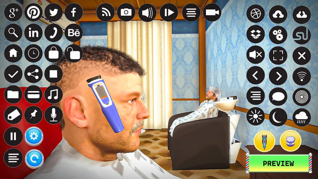 Barber Shop Hair Cut Sim Games (Барбершоп игры на подстригание волос) МОД/Взлом [Много денег, Монет и Все открыто] Screenshot 2