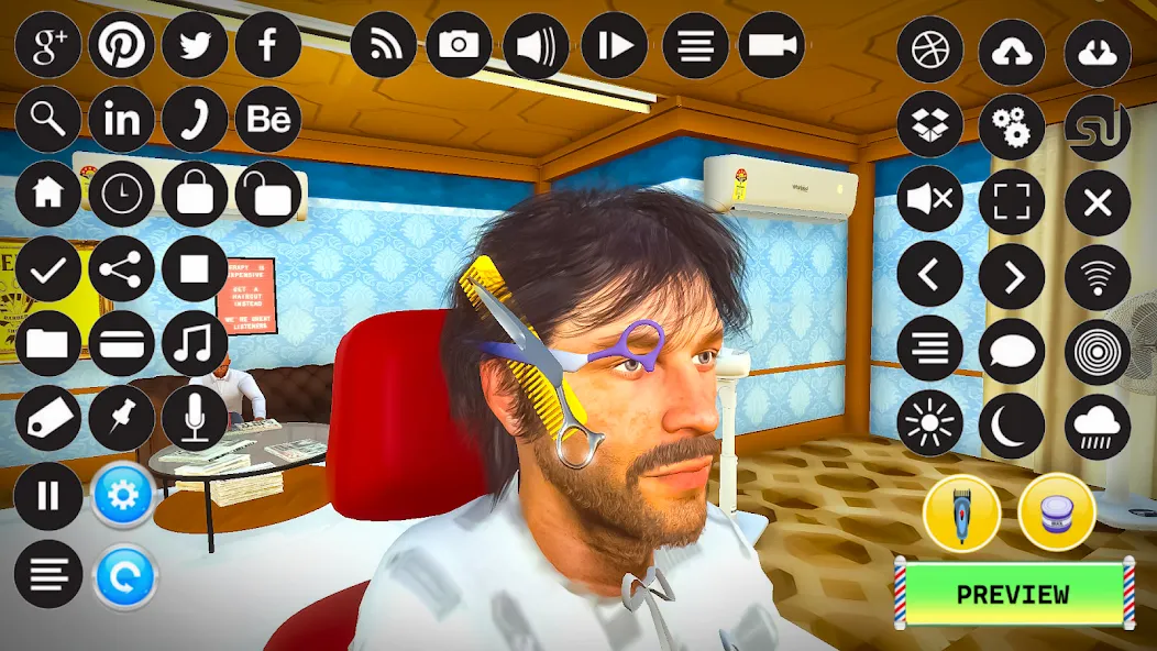Barber Shop Hair Cut Sim Games (Барбершоп игры на подстригание волос) МОД/Взлом [Много денег, Монет и Все открыто] Screenshot 3