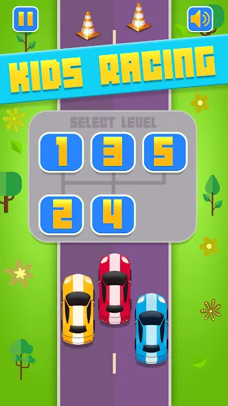Kids Racing, Racecar Boy Girl МОД/Взлом [Меню, Бесконечные монеты и Открытые уровни] Screenshot 3