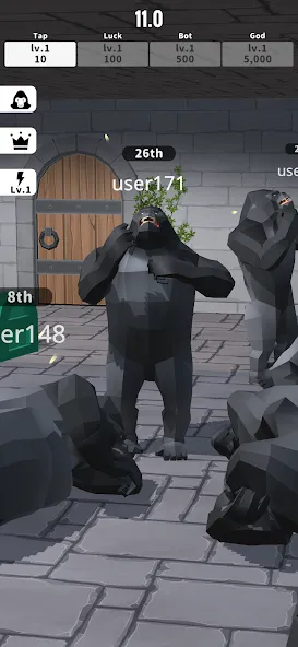 Gorilla Clicker (Горилла кликер) МОД/Взлом [Много денег, Монет и Все открыто] Screenshot 1
