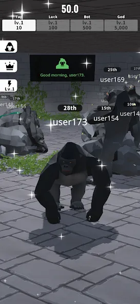 Gorilla Clicker (Горилла кликер) МОД/Взлом [Много денег, Монет и Все открыто] Screenshot 2