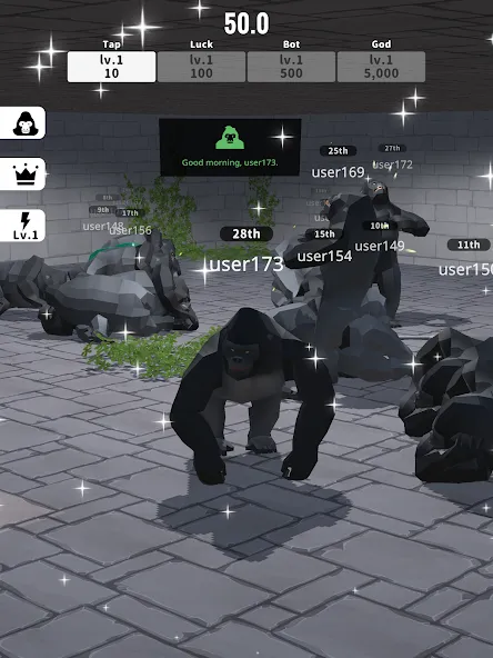 Gorilla Clicker (Горилла кликер) МОД/Взлом [Много денег, Монет и Все открыто] Screenshot 4