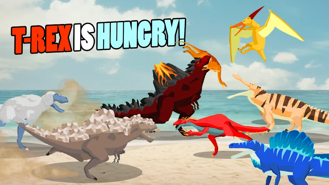 T-Rex Fights More Dinosaurs МОД/Взлом [Много денег, Монет и Все открыто] Screenshot 1