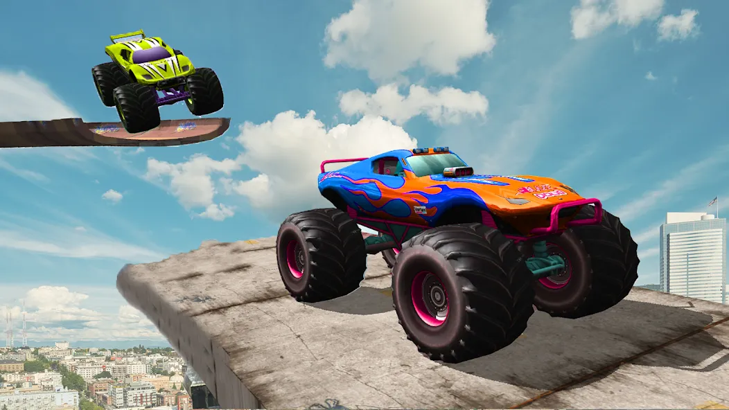 Monster Truck Car Game 3d (Монстр Трак Стант) МОД/Взлом [Меню, Бесконечные монеты и Открытые уровни] Screenshot 1