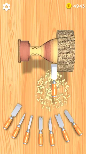 Wood Turning 3D - Carving Game МОД/Взлом [Бесконечные деньги, Монеты и Мега MOD] Screenshot 2