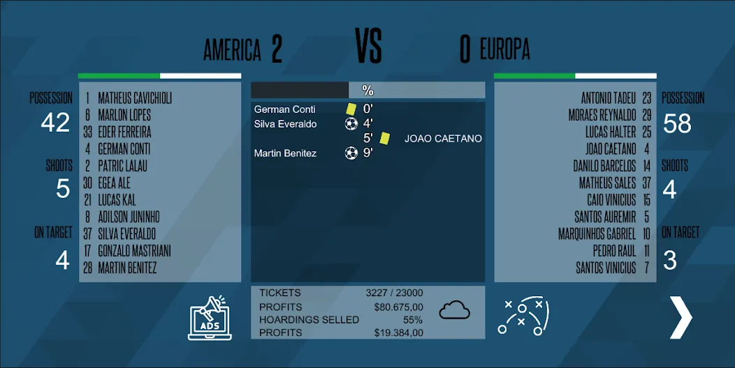 Mobile Football Manager (Мобильный футбольный менеджер) МОД/Взлом [Много монет, Открытые уровни и Мега MOD] Screenshot 3