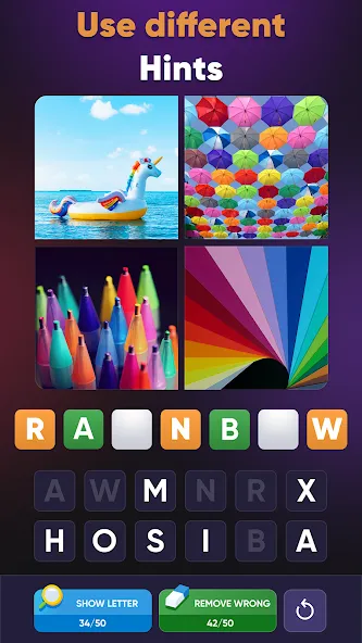 4 Pics 1 Word: Guessing Games МОД/Взлом [Много денег, Монет и Все открыто] Screenshot 2
